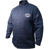 Caiman Flame Resistant Welding Cotton Jacket, Cotton Twill, 9 oz, Extended Tail, Navy, 5X-Large (3000-0)