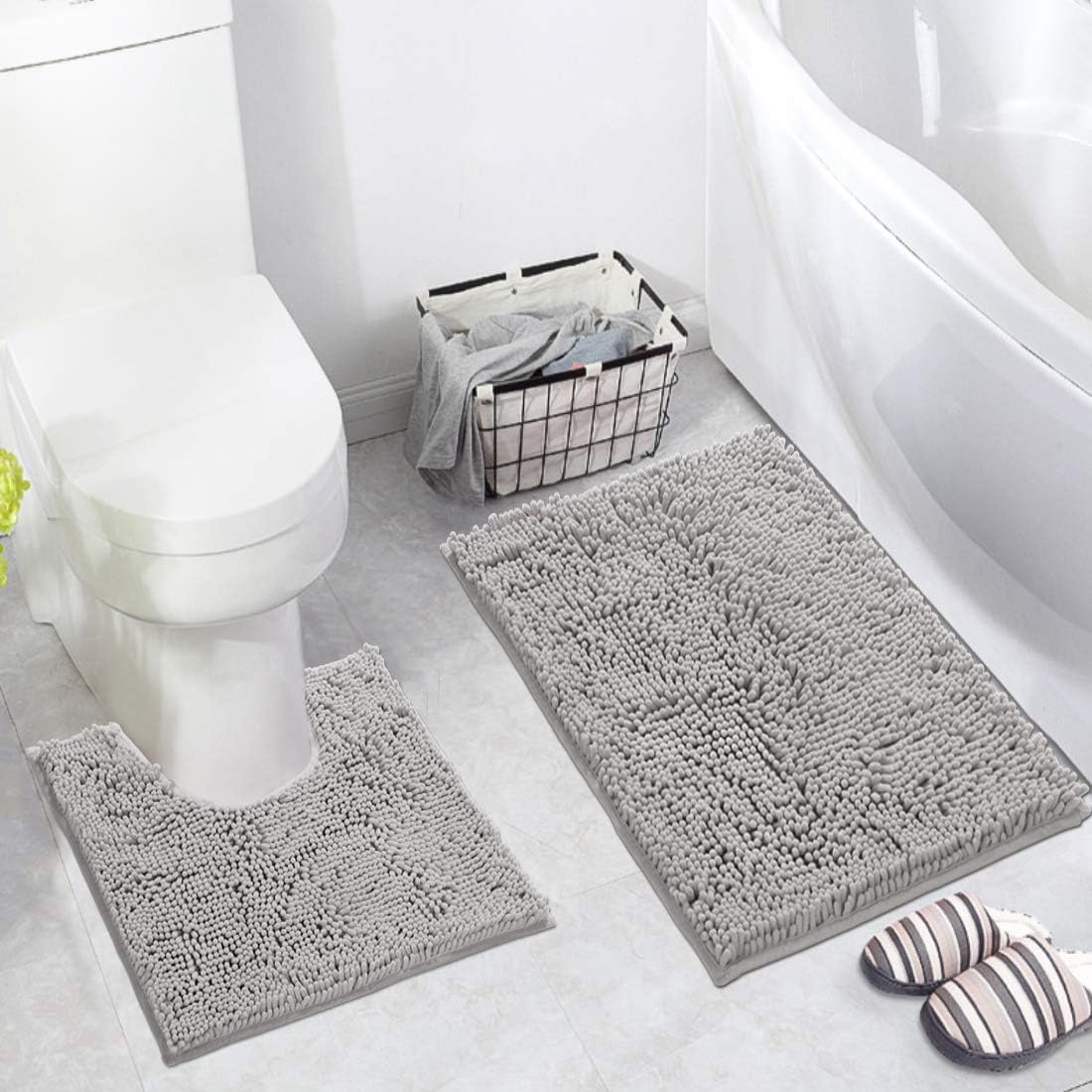Shower mats are also a great way to dry off your feet when you step out of the shower. soft shaggy bathroom rugs luxury chenille 2 piece mats soft plush toilet mat microfiber shaggy carpet super absorbent mats machine washable 20 x