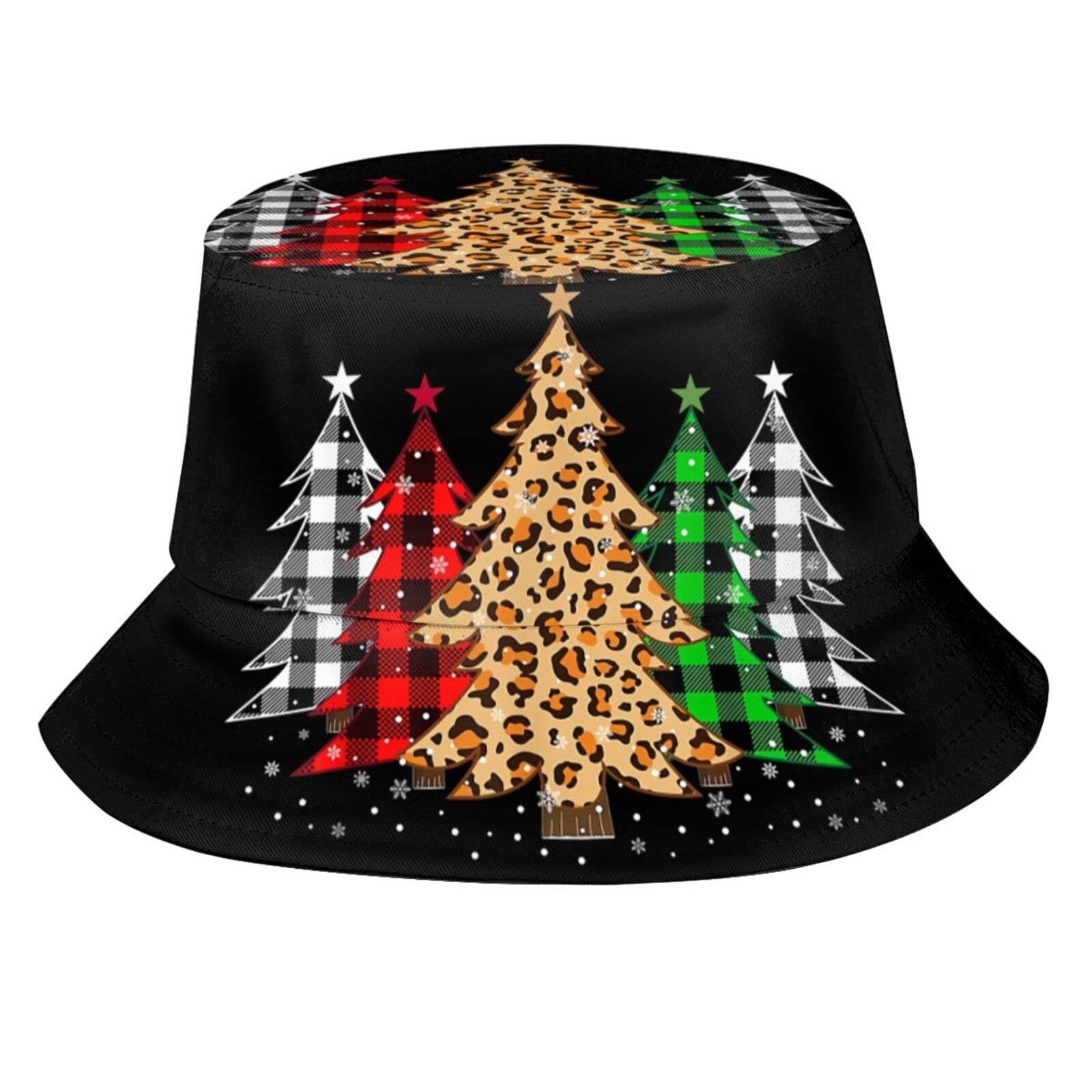 Photo 1 of Christmas Pattern Bucket Hat Sun Hat Fisherman's Cap for Men Women Christmas New Year Festive Holiday Party