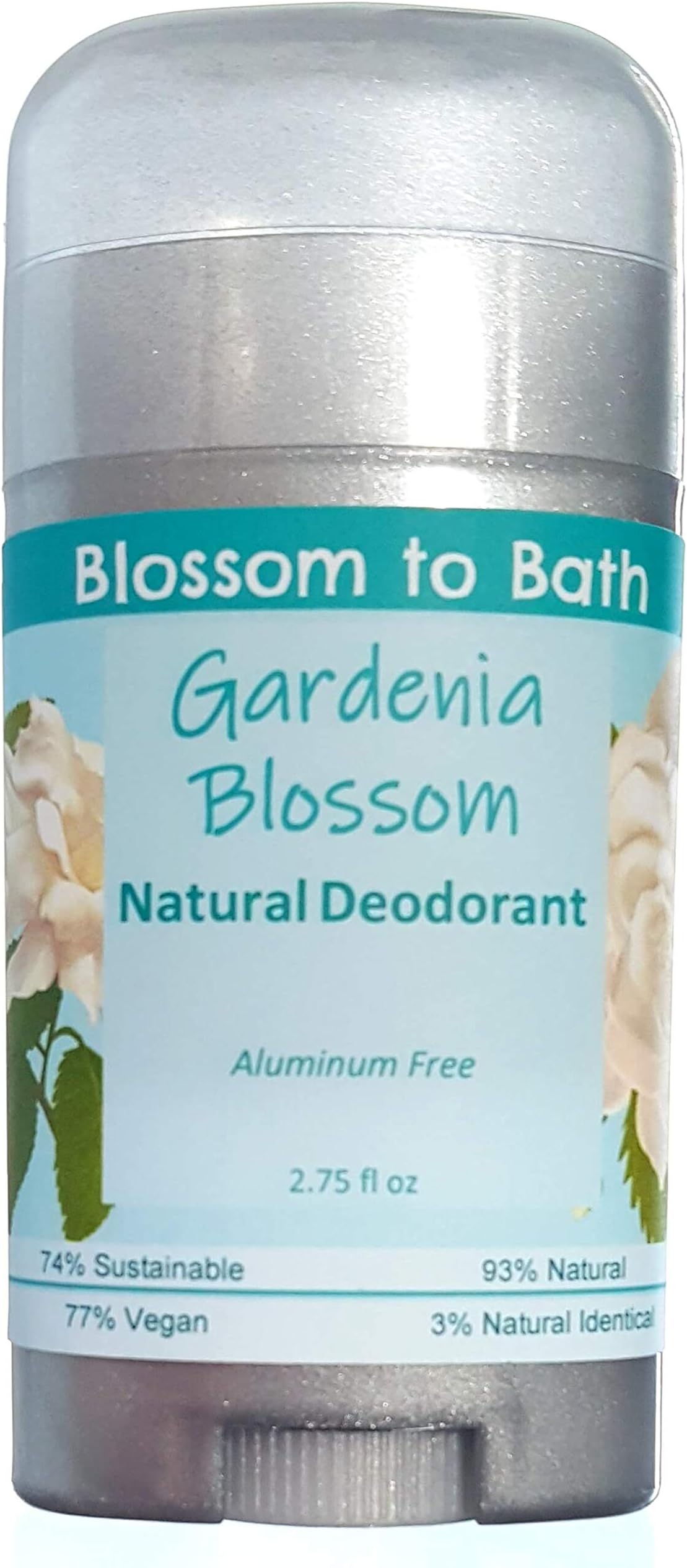 Gardenia Blossom Natural Deodorant (2.75 ounce) - Sweet Summer Flowers - Aluminum Free. Made in USA by Blossom to Bath