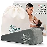 Feeding Friend - Nursing Pillow for Breastfeeding & Baby Bottle Feeder, Baby Head Support, Compact & Portable, Reduce Baby Reflux, Adjustable Support, Baby Travel Pillow, Infant Wedge Pillow, Grey