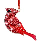 JUESMOS Red Cardinal Ornaments for Christmas Tree 2025 Metal Cardinal Christmas Hanging Ornament Bird Xmas Tree Ornaments Xmas Decorations Memorial Keepsake Gifts for Women Girls Kids