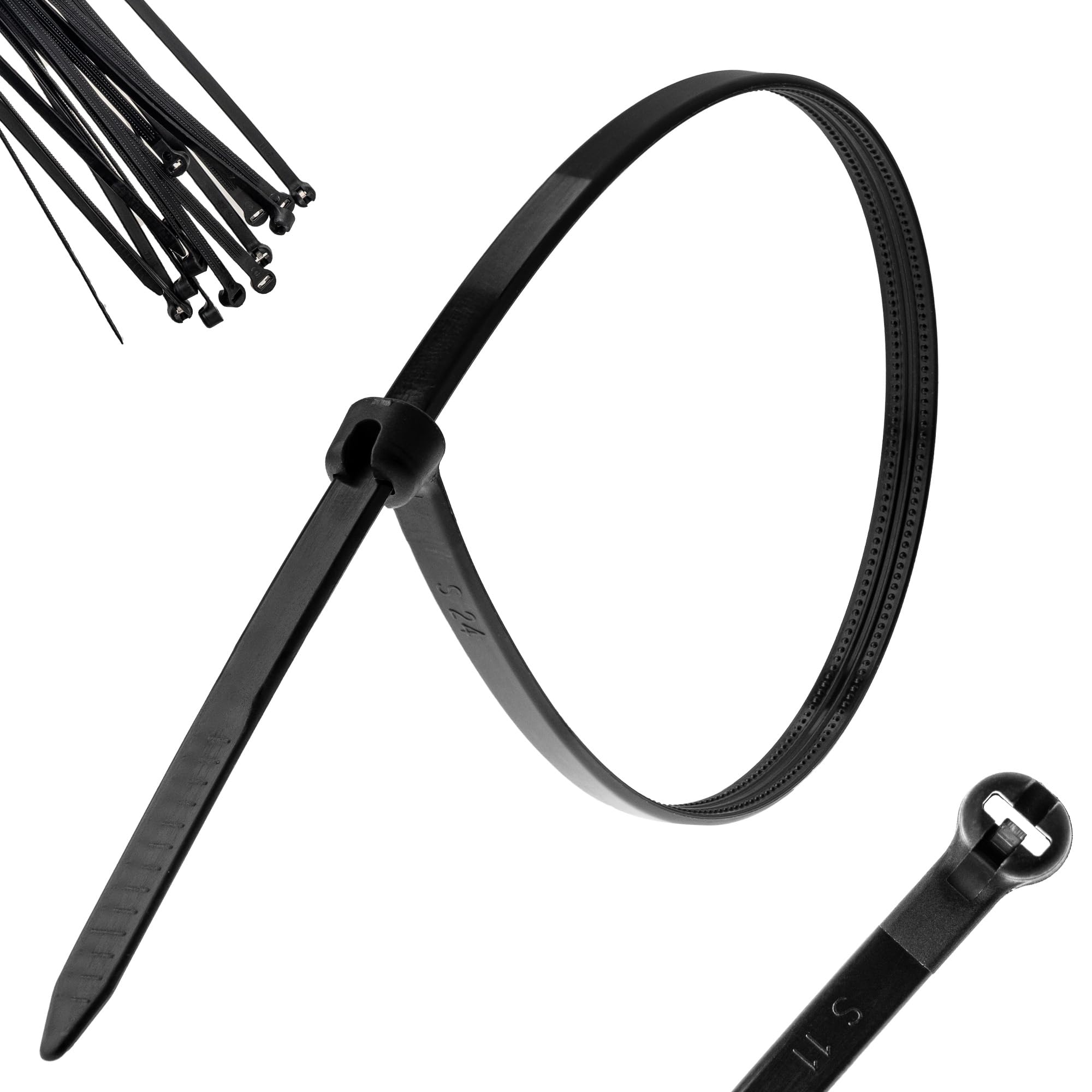 Boltza® Stainless Steel Pawl Nylon Cable Ties - Marine Grade, UV Resistant Zip Ties, Pack of 100 (4.8MMX300MM)