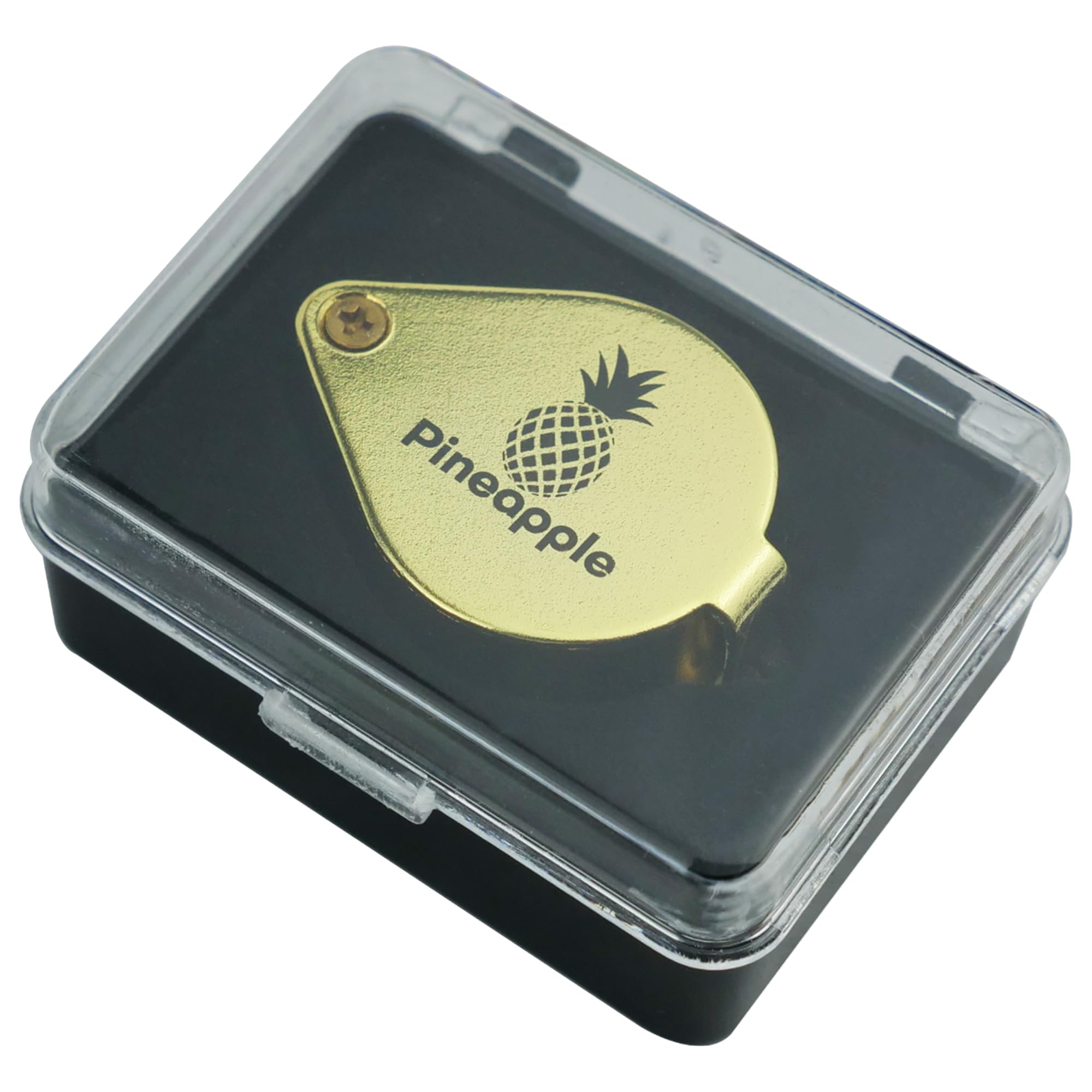 Pineapple 30X Jewelers Loupe Magnifier Foldable Pocket Magnifying Glass Small Jewelry Eye Loop for Jewelers, Gems, Diamonds, Plants, Coins (Gold)
