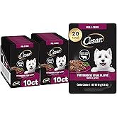 Cesar Filets in Gravy Wet Dog Food, Porterhouse Steak Flavor, 1.76 oz. Mini-Pouch, 20 Count
