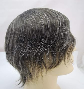 Buy Suncolor Hair Swiss Lace Grey Hair Toupee For Men Dark Brown