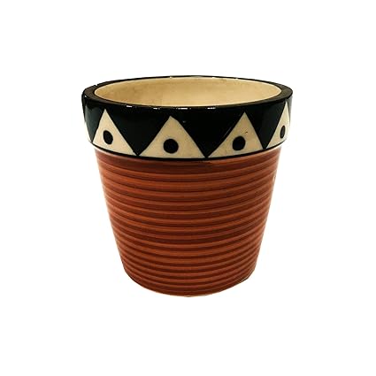 ShopMeFast Handcrafted Ceramic Pots Ceramic Planter for Indoor Plants/Planters,Home Decor,Garden Decor,Office Decor,Decorative Succulent Pot (Color: Multi)(L:10 cm, W:10 cm, H:10 cm)