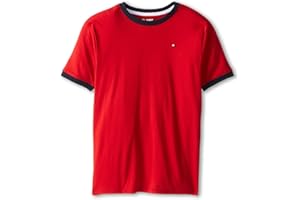 Tommy Hilfiger Boys' Short Sleeve Ken Ringer Crew Neck T-Shirt, Soft, Comfortable, Relaxed Fit