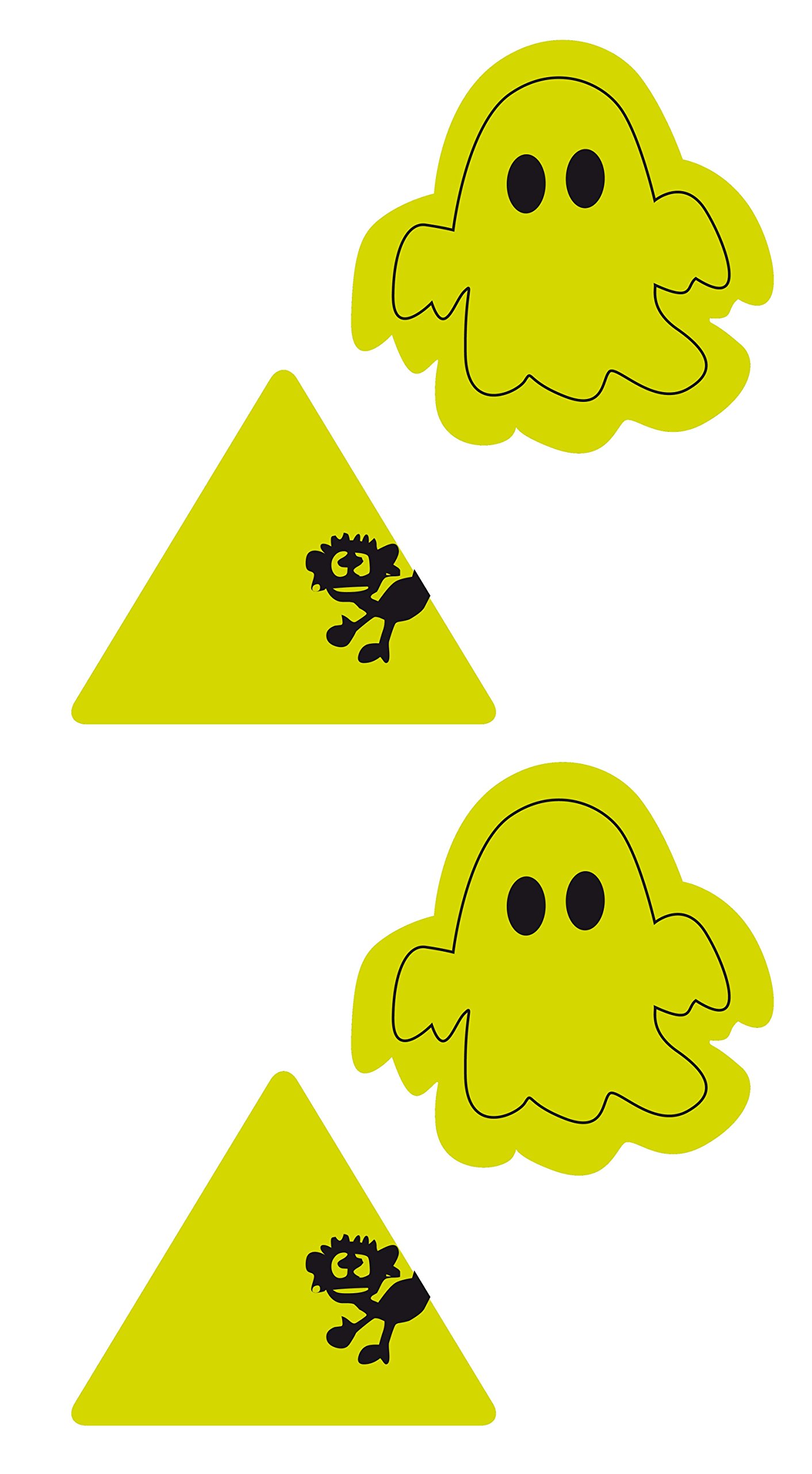 Walser 32019 Sticker Set Ghost and Triangle 4 Pieces Yellow