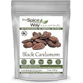 The Spice Way Black Cardamom - (4 oz) bulk whole black pods | Smoky whole black cardamom pods for long-cooked savory foods, r