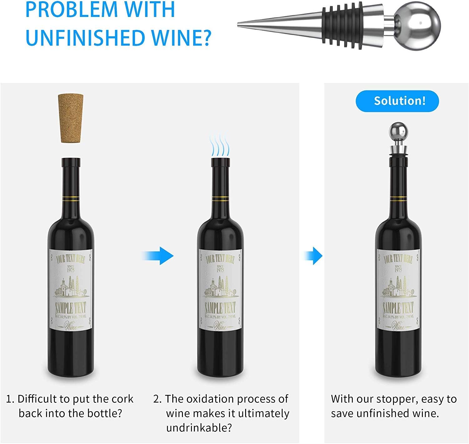 IPOW2 in 1 ウィングコルクスクリューワインボトルオープナー