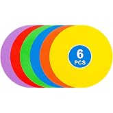 WildTracks 9 inch Spot Markers Flat Field Cones, Non Slip Rubber Agility Markers Flat Field Cones for Soccer Basketball Sports Speed Agility Training （6 pcs）