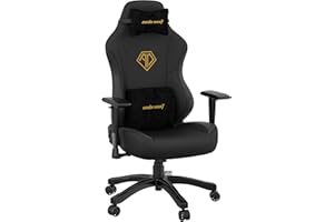Anda Seat Phantom 3 Leather Gaming Chairs for Adults - Large Wide Seat Gaming Chair with Lumbar Support, Comfortable Premium Video Gaming Seats with Headrest - Black Gaming Chair with Cushion