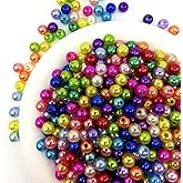 CrzBeadss 4000pcs Multicolor 3mm Round Pearls with Hole, High Brightness Acrylic Plastic Beads for Jewelry Making, Crafts, Decoration