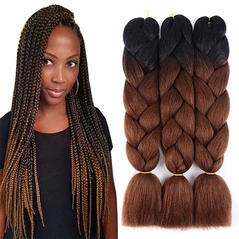 Sunflower Girl Black Dark Brown Jumbo Braids Hair Kanekalon