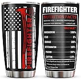 Jevuta Firefighter Gifts For Men, Fireman, EMTs, First Responders, or Firefighter Retirements, Fire fighter Graduation Birthday Gifts, 20oz Tumbler with Lid