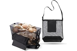 2pcs Mushroom Foraging Bag Mesh Pouch Harvesting Bag Black Picking Sling Bags Portable Mushroom Collecting Basket Tool for Ou
