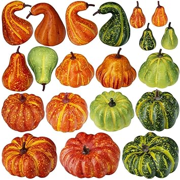 Amazon Co Jp 人工食品ピース人工カボチャひょうたん盛り合わせ秋の偽の泡ミニ小さなカボチャバルクパーティーテーブル暖炉感謝祭ハロウィーンの装飾 スポーツ アウトドア
