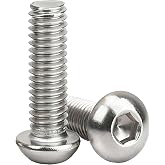 XunLiu 1/4-20X1-1/4 Button Head Socket Cap Screws Pack of 50 | 304 Stainless Steel 18-8, Allen Hex Drive, for Marine, Outdoor, Machinery, Furniture &amp; Electronics