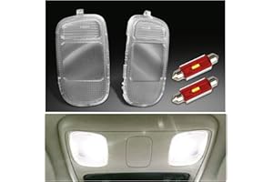 MbuyDIY Interior Map Dome Light Cover Lens Overhead Console with White LED lights bulbs Compatible with 2002-2009 Dodge Ram 1