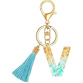 TTYY Alphabet Initial Letter Keychain for Women gift To Little Girls Tassel Butterfly Pendant Key Ring for Backpack