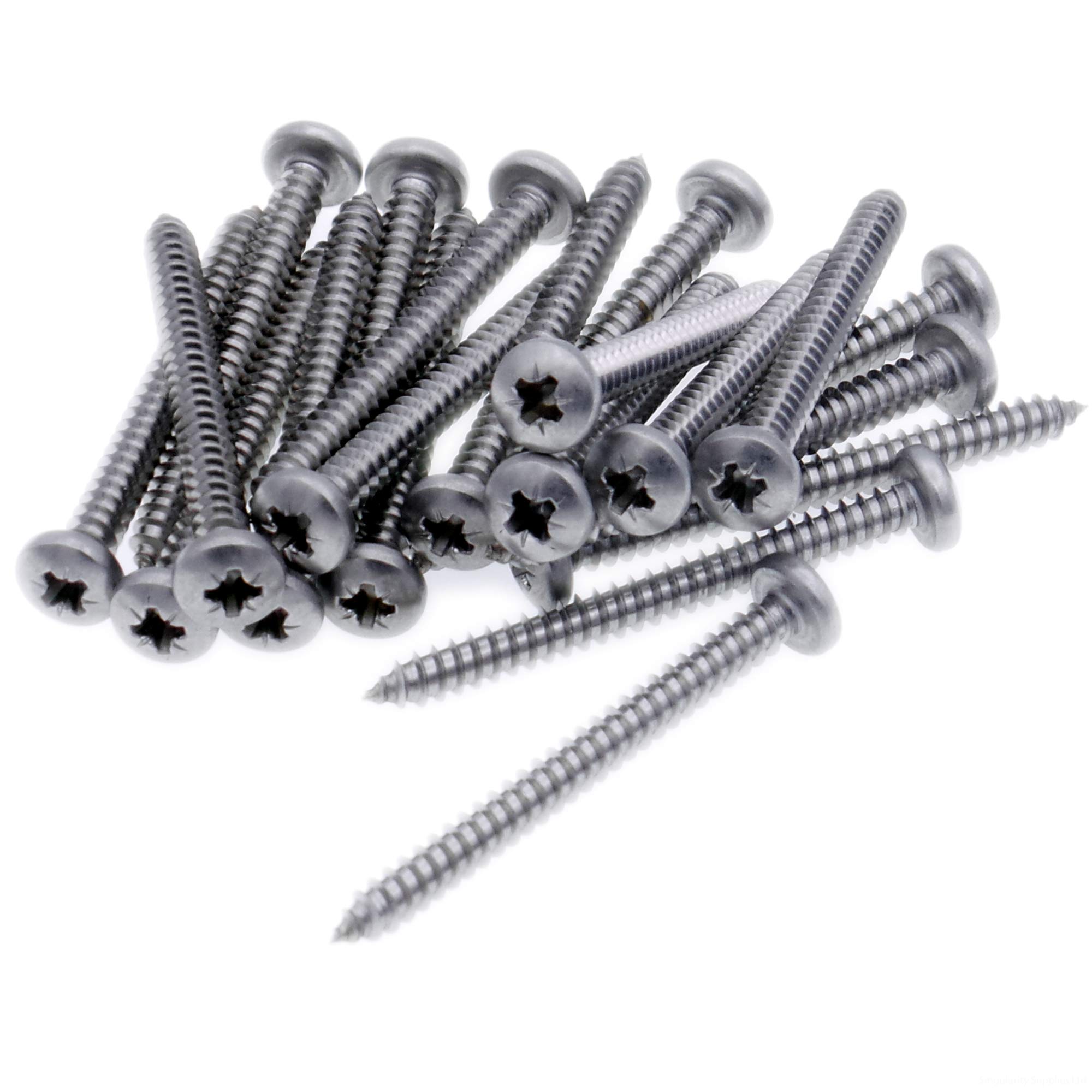 No.7 x 1.5 (3.9mm x 38mm) Pozi Pan Self-Tapping Screw - Stainless Steel (A2) (Pack of 20)