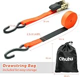 Ohuhu Ratchet Straps with Hook 8 Pack 4.5m x 25mm 680kg Break Strength view 4