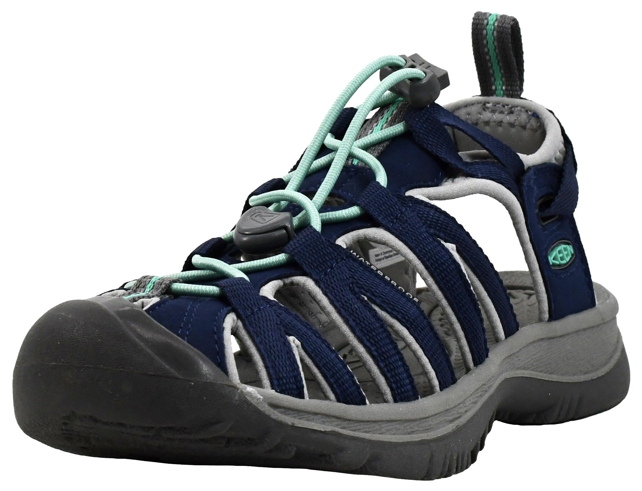 KEEN Women's Whisper Closed Toe Sport Sandals, Naval Academy/Peacock Green, 7.5 Image KEEN Women's Whisper Closed Toe Sport Sandals, Naval Academy/Peacock Green, 7.5 Image