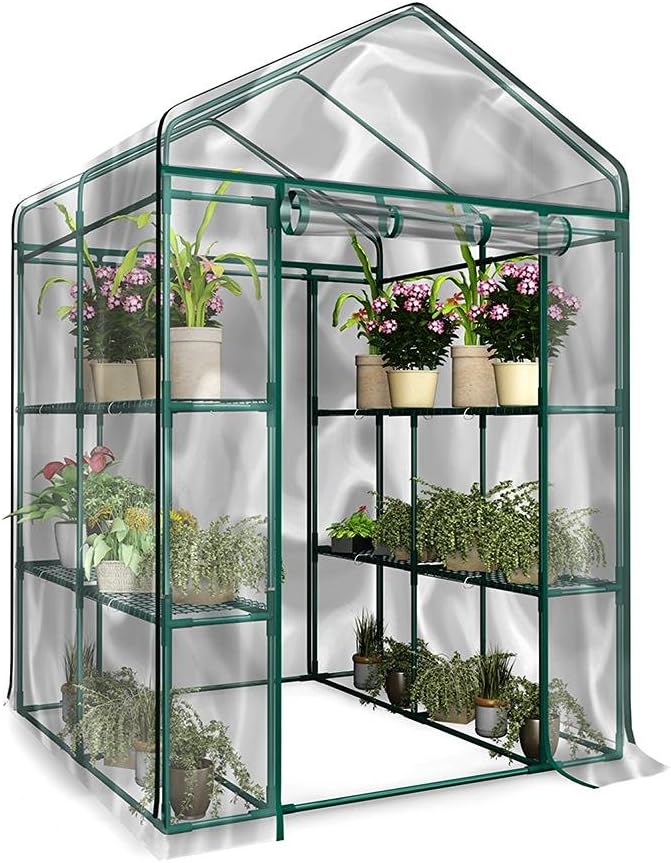 chinejaper Mini Greenhouse Pop Up Grow House, Corrosion-resistant PVC Plants Warmhouse Cover Waterproof Greenhouse Garden Cover (Without Iron Frame)