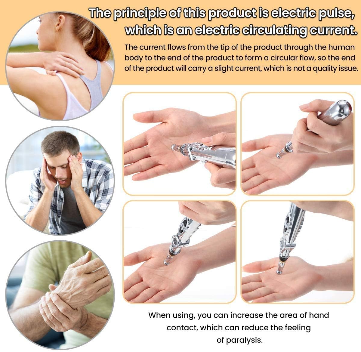 5-in-1 Acupuncture Pen, Migaven Electronic Acupuncture Meridian Therapy Machine Energy Pens Massager Relief Pain Tools with 5 Massage Heads 9 Levels: Health & Personal Care