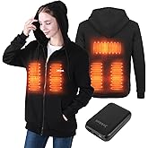Heated Hoodie for Women and Men (Unisex) Lightweight Winter Outdoor Soft Cozy with Hood Electric Heated Coat