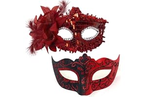 MYMENU Masquerade Mask for Women Couple Masquerade Mask for Men Shiny Venetian Mask Halloween Mask for Party Prom
