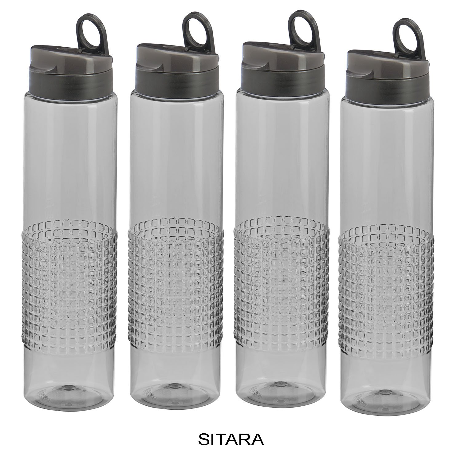 Steelo Sitara Water Bottle, 1000ml, Set of 4, Grey