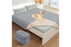 Roilpet 2 Pack Waterproof Dog Bed Cover Blanket Non Slip Couch Cover for Pets Large Dog Cat Kids Children Sofa Furniture Protector(82"×102", Light Grey)