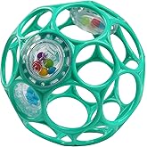 Bright Starts Oball Easy-Grasp Rattle BPA-Free Infant Toy in Teal, Age Newborn and up, 4 Inches