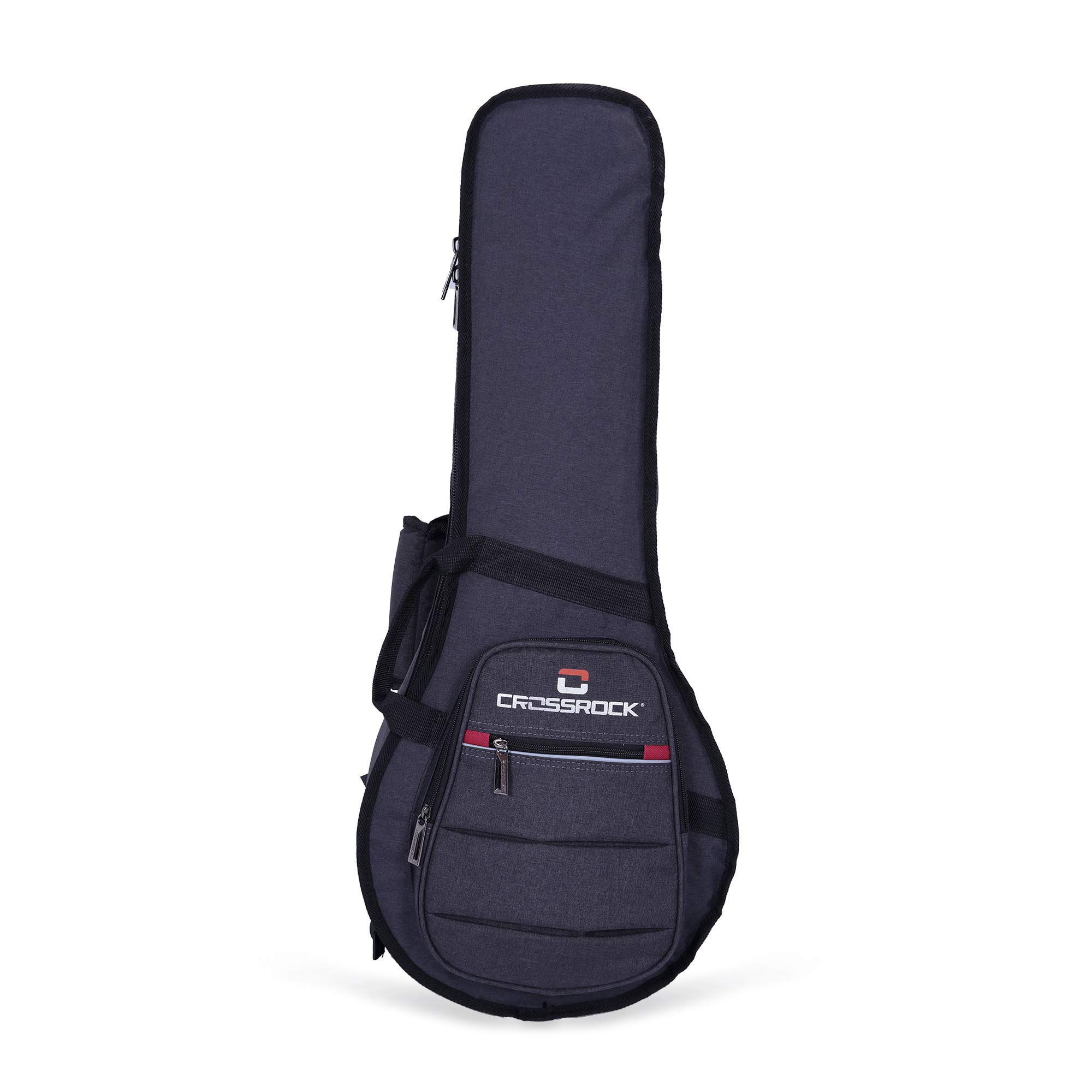 Crossrock Mandolin Gig Bag for A & F Style | Dark Grey, 10mm Padding, Backpack Straps, Anti-Scratch Lining – Lightweight Soft Case - Dark Gery(CRSG107MAFGR) — image 1