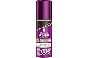 Schwarzkopf Keratin Root Temporary Hair Color Spray, Dark Brown, Instant Gray Coverage, Thicker, Fuller-Looking Roots, Easy-t