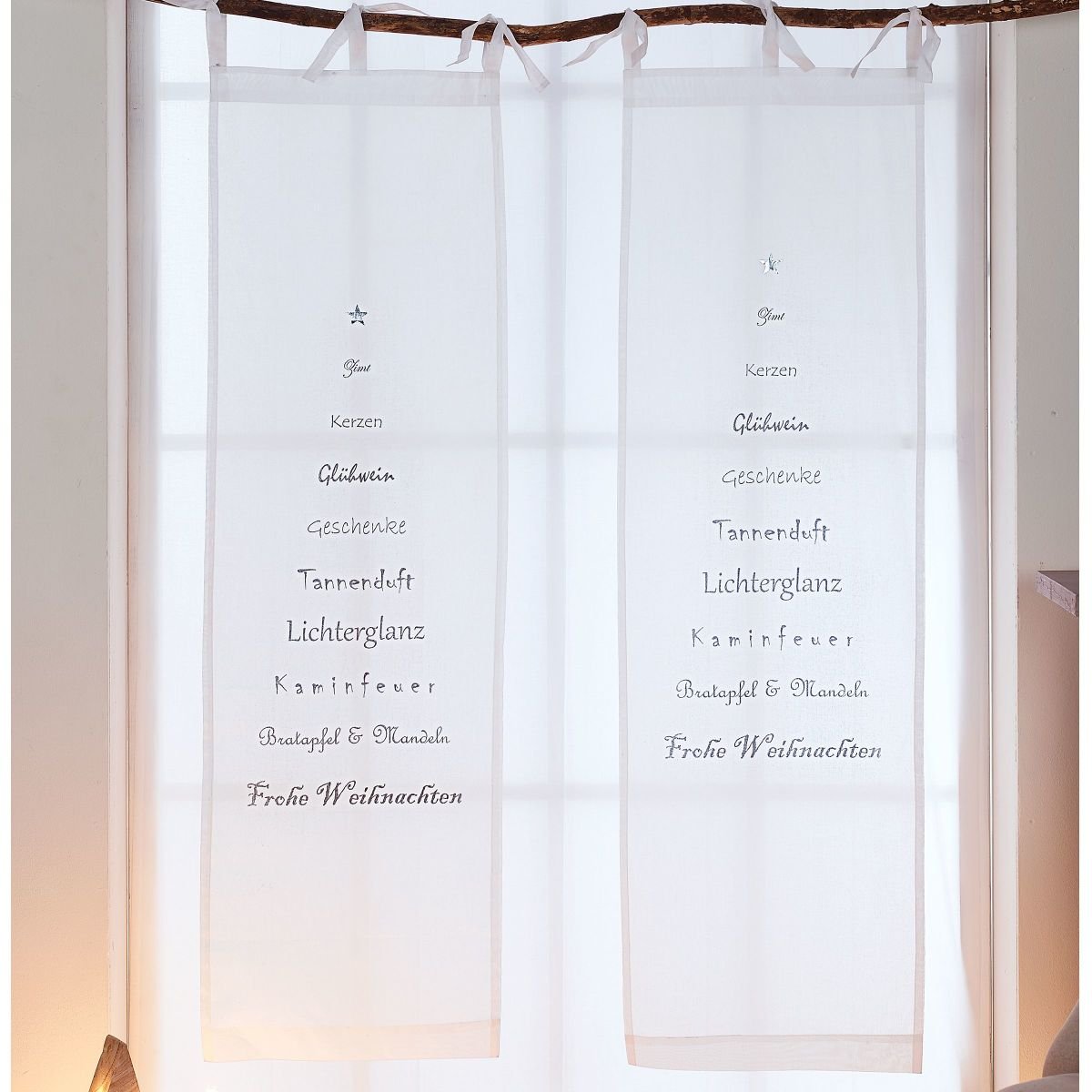 Pureday Organdy Vorhang Xmas Leicht Transparent 100 Baumwolle