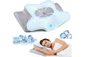 OLUMOON Memory Foam Pillows - Neck Support Pillow for Pain Relief, Ergonomic Cervical Pillow for Sleeping, Orthopedic Contour Bed Pillow for Side, Back & Stomach Sleepers (Blue)