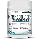 Eternalabs Collagen Peptides Powder for Women & Men 250g | Hydrolyzed Collagen Type I & III with Hyaluronic Acid & Vitamin C Supports Hair, Skin, Nails, Bones & Joints | Gluten-Free | Unflavored 250g