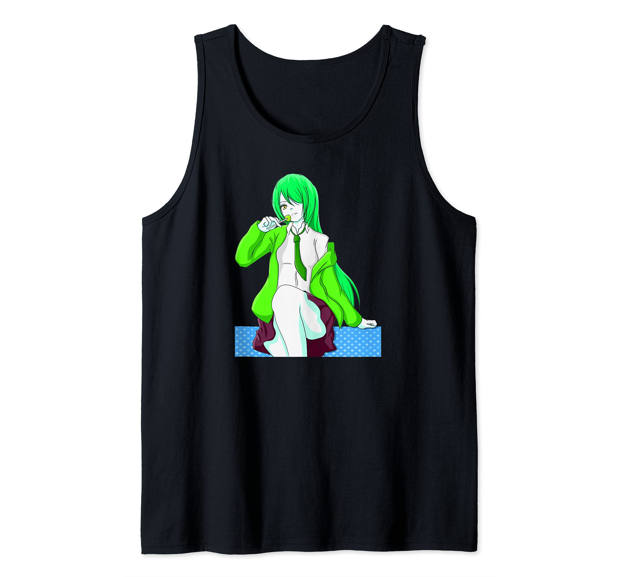 Retro Style & Pop Art Colors Hot Lollipop Anime School Girl Tank Top