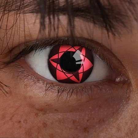 aricona Farblinsen Sharingan Kontaktlinse Star -Deckende,farbige Jahreslinsen für dunkle und helle Augenfarben ohne Stärke,Fa