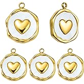 COGCHARGER Gold Assorted Charms for Jewelry Making Stainless Steel Pendants with Shell Charms for Bracelet Earring Necklace DIY Supplies