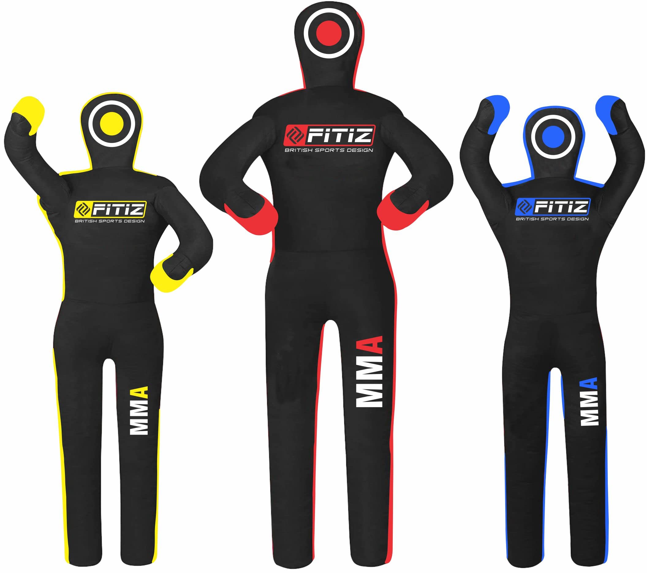 FITIZ MMA Dummy Judo Grappling Dummy Punching Bag (UNFILLED) Brazilian BJJ JIU Jitsu Standing Position Dummy Wrestling Martial Arts Boxing Karate Training Dummy (70", Black/Red) — image 1