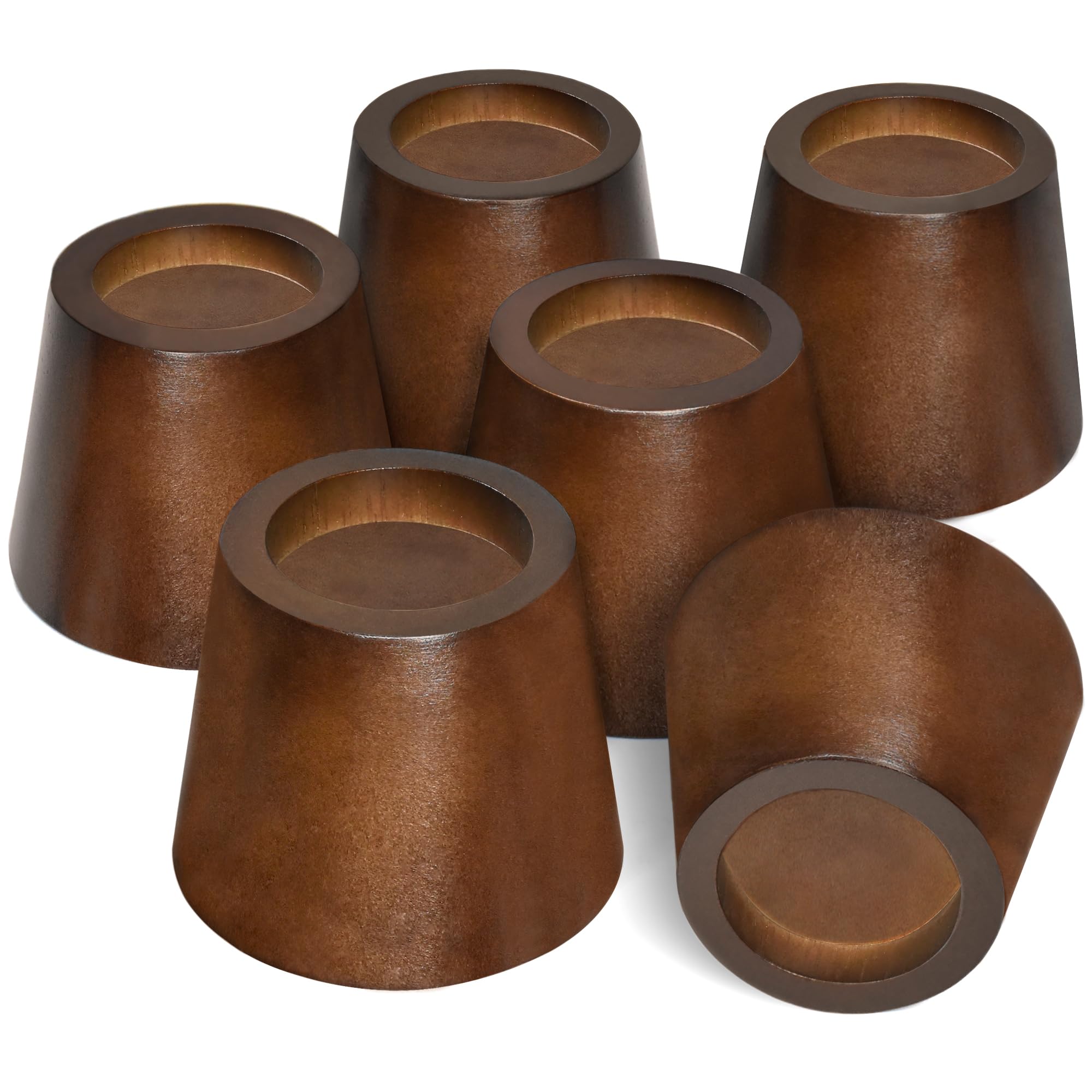 Photo 1 of Sopicoz Wooden Furniture Risers 2 Inch Tapered Bed Risers Set of 6, Heavy Duty Wood Bed Lifts Risers for Table, Sofa, Couch, Desk, Dresser