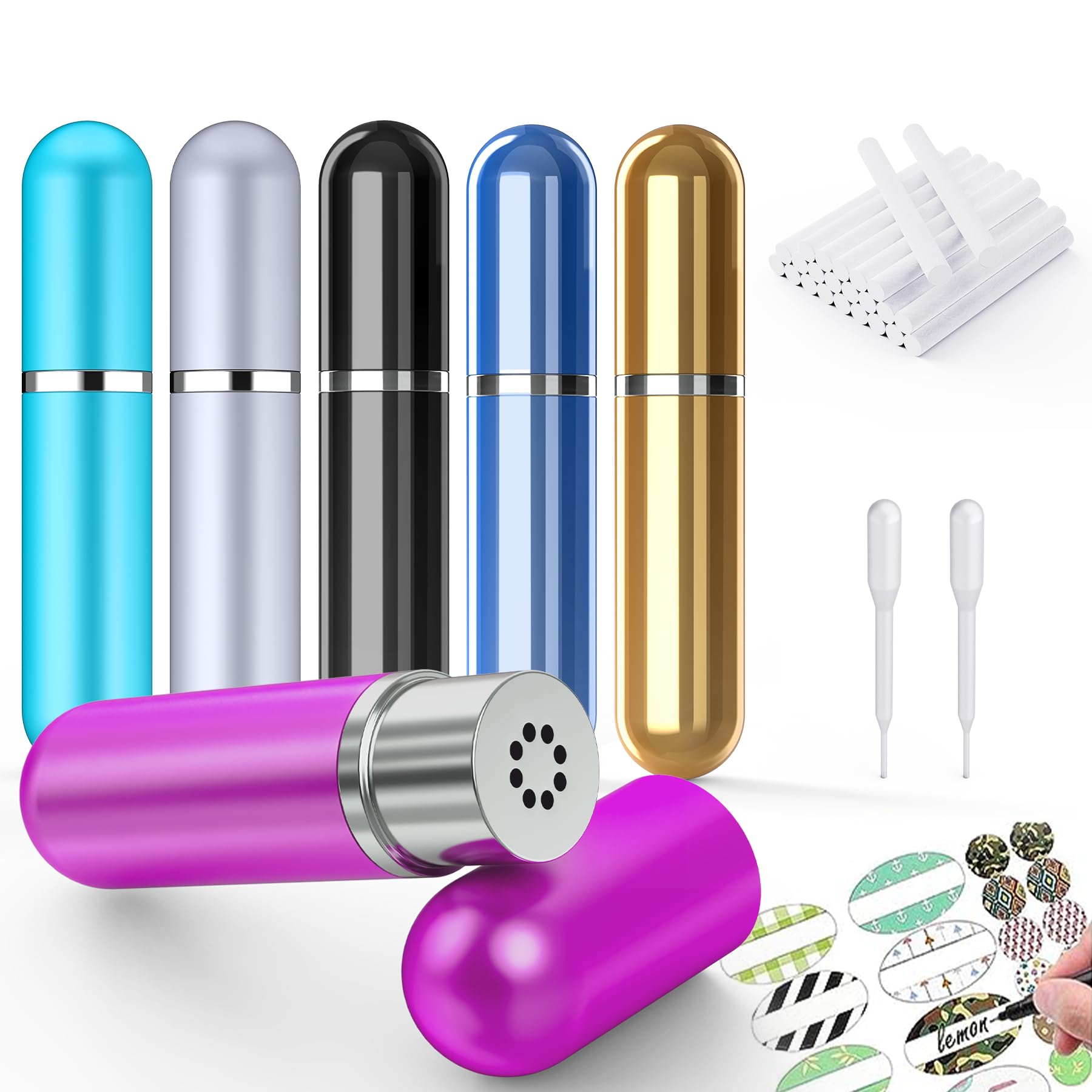 6 Pack Aromatherapy Nasal Inhaler Tubes for
