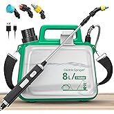 Battery Powered Sprayer 2.1 Gallon,2025 New Electric Garden Sprayer with USB Rechargeable Handle,3 Mist Nozzles, Retractable Wand, Adjustable Shoulder Strap,Weed Sprayers in Lawn & Garden