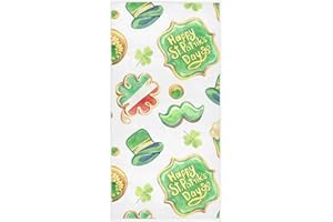 Vdsrup Happy St Patricks Day Hand Towels Clover Shamrock Bathroom Towel Leprechaun Hat Bath Guest Towel Soft Thin Kitchen Tea Towels Dish Washcloths 16 X 30 in