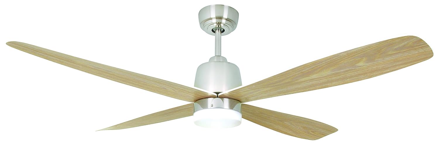 Stratus Low Energy Ceiling Fan Satin Nickel With Led Light And
