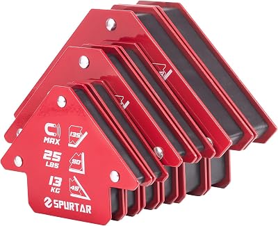Spurtar 6Pcs Welding Magnets Set 34kg 23kg 13kg Holds 45 90 135 Degree